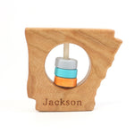 Arkansas State Wooden Baby Rattle™ - Bannor Toys