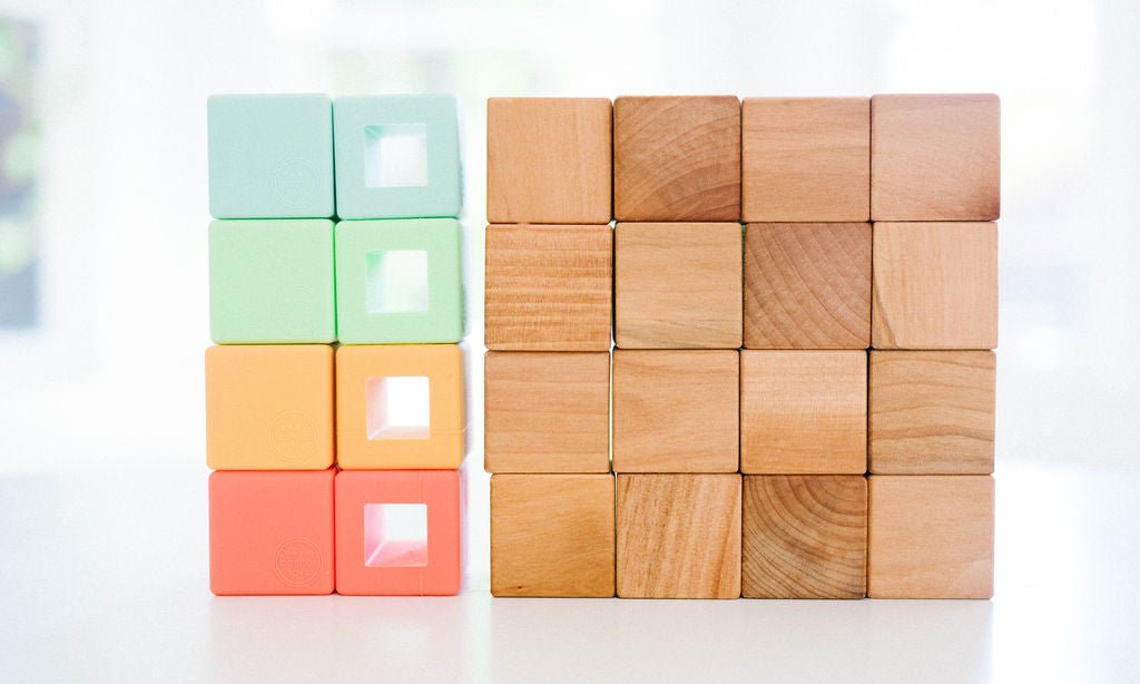 Classic Silicone + Wood Block Set - Bannor Toys