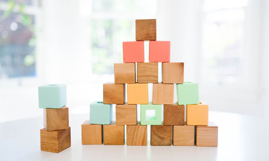 Classic Silicone + Wood Block Set - Bannor Toys