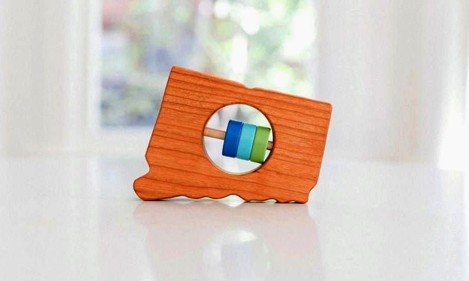 Connecticut State Wooden Baby Rattle™ - Bannor Toys