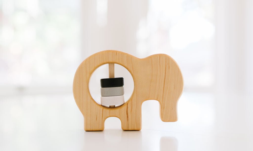 Elephant Wooden Baby Rattle - Bannor Toys