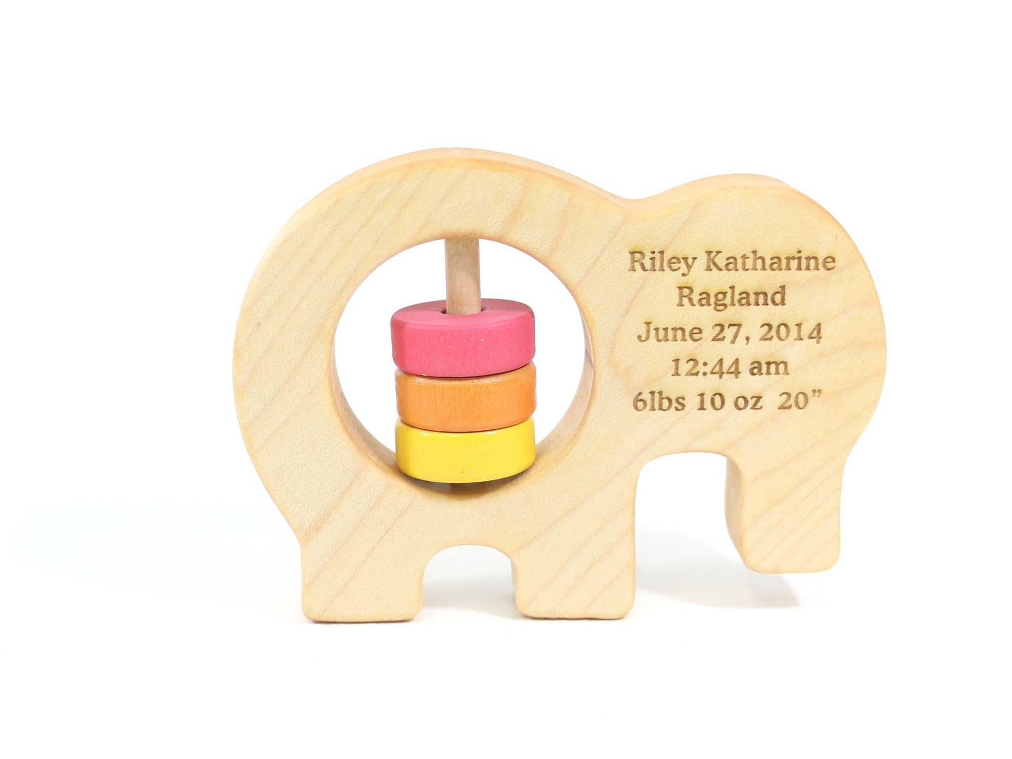 Elephant Wooden Baby Rattle - Bannor Toys