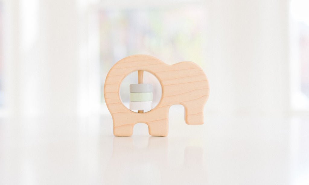 Elephant Wooden Baby Rattle - Bannor Toys