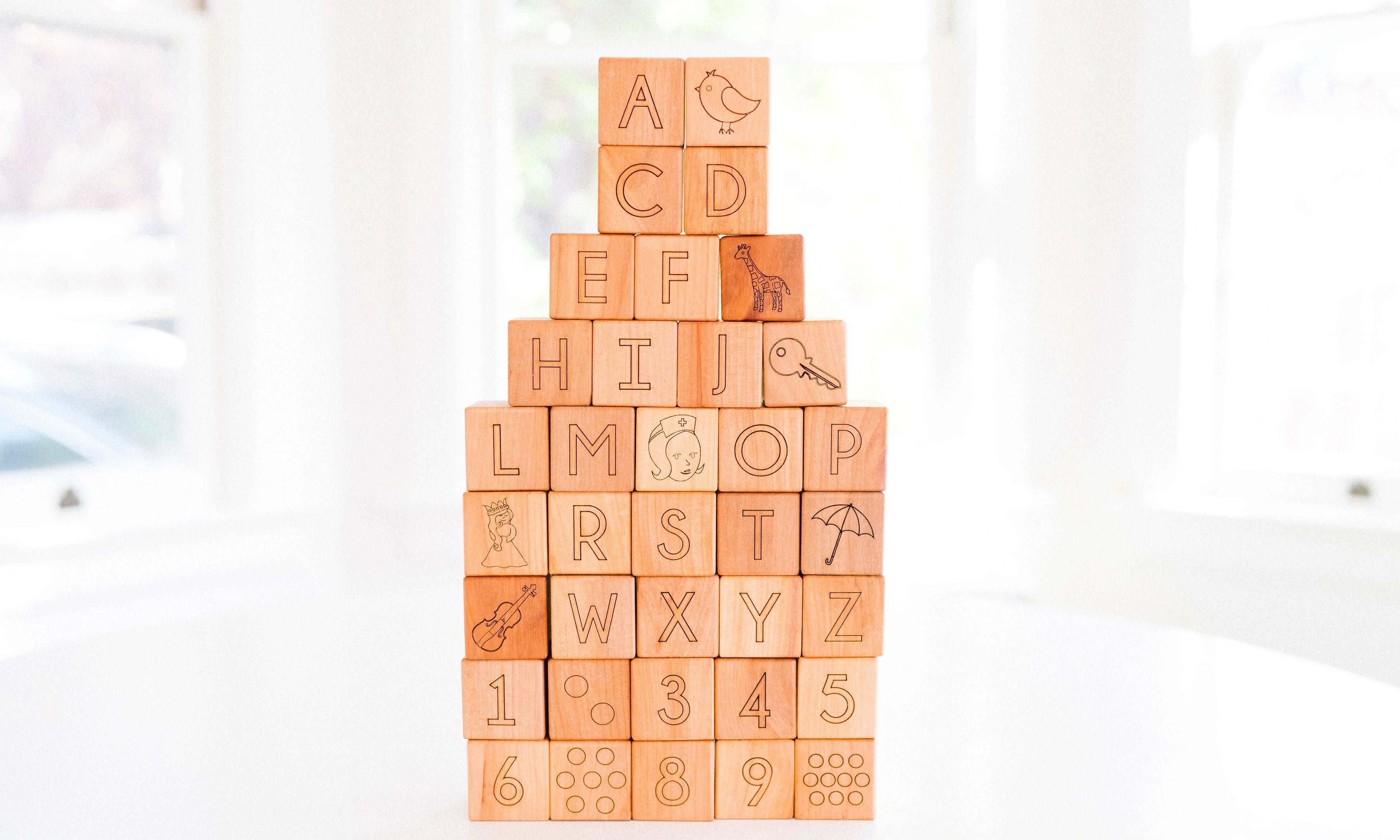 Abc 123 fashion wooden blocks