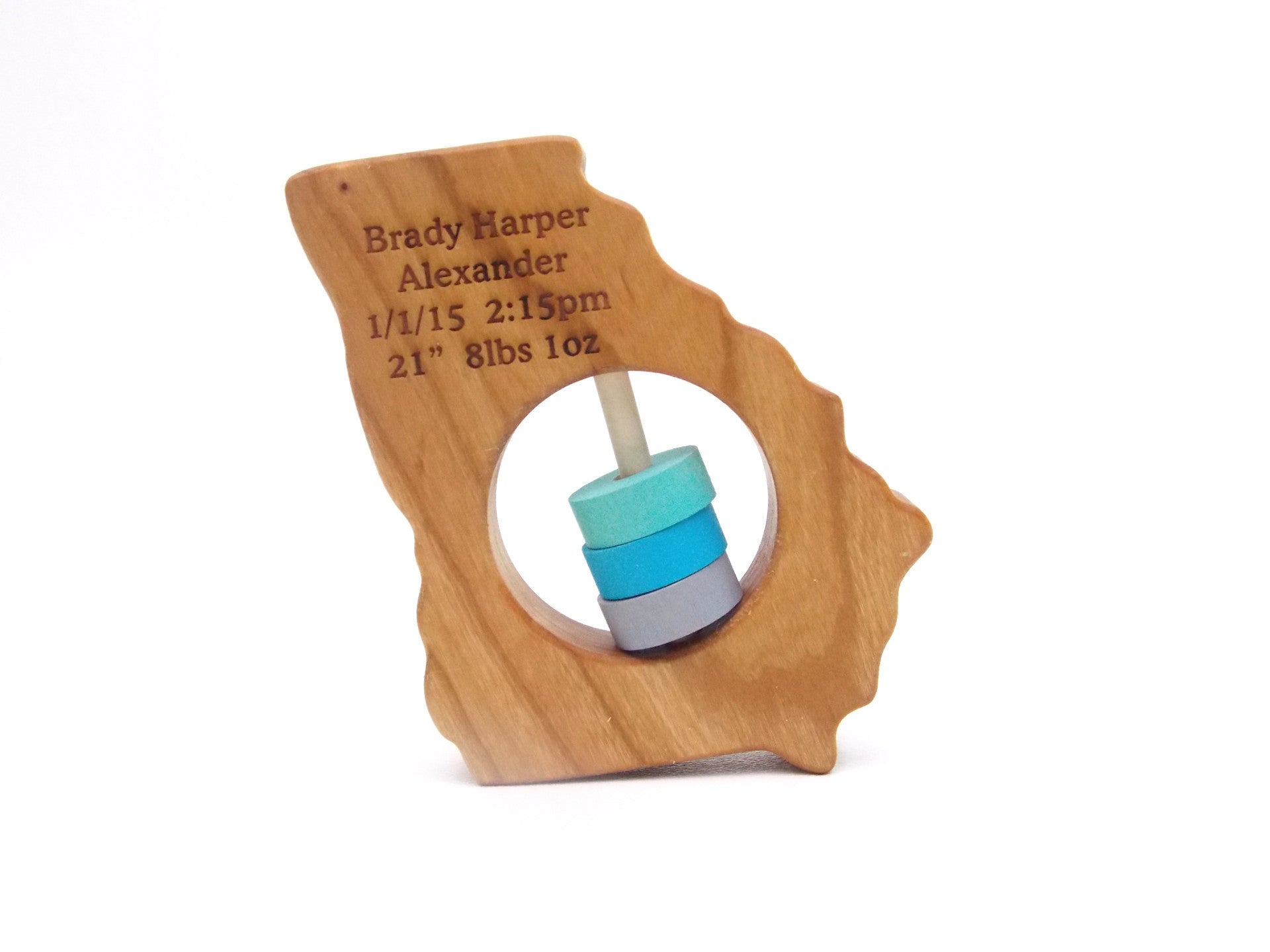 Georgia State Wooden Baby Rattle™ - Bannor Toys