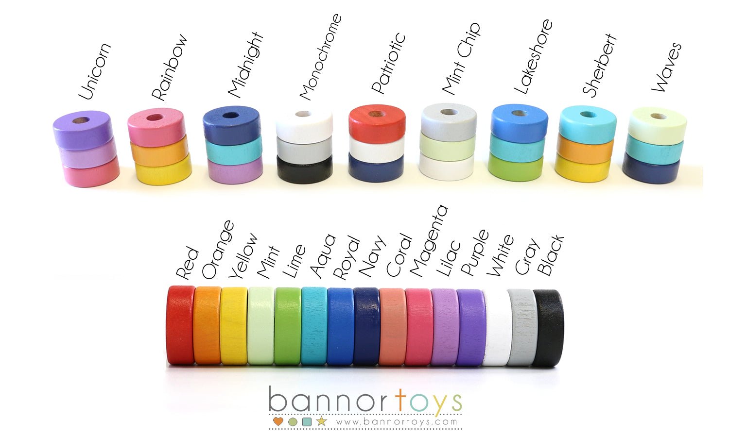 Maine State Wooden Baby Rattle™ color choices - Bannor Toys
