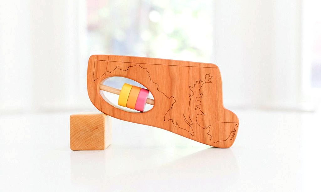 Maryland State Wooden Baby Rattle™ - Bannor Toys