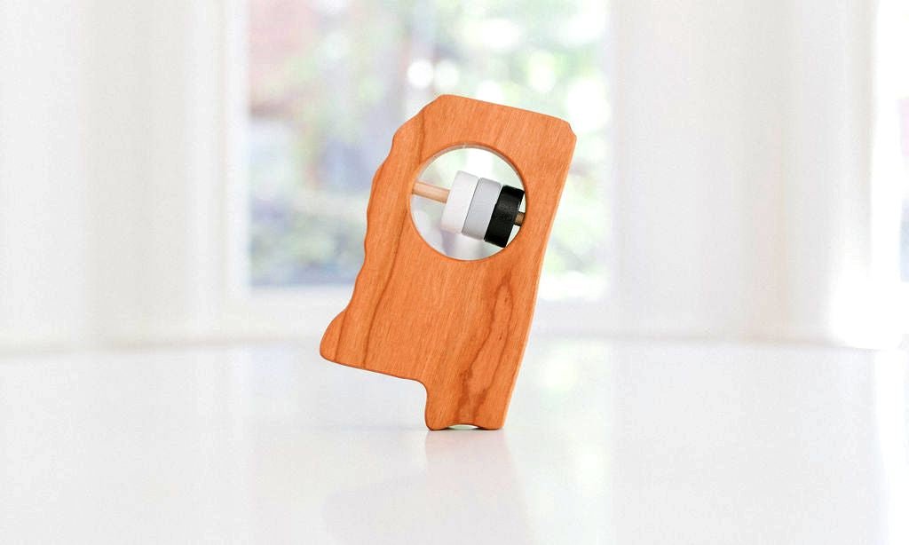 Mississippi Wooden Baby Rattle™ - Rattles - Bannor Toys