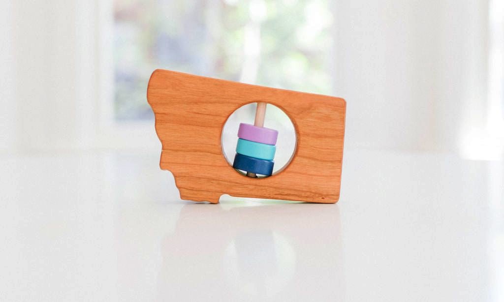 Montana State Wooden Baby Rattle™ - Bannor Toys