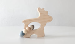 Moose Wooden Grasping Toy with Teething Beads - Bannor Toys