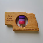 Nebraska State Wooden Baby Rattle™ - Bannor Toys