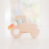Tractor Wooden Grasping Toy with Teething Beads - Bannor Toys