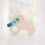 Tractor Wooden Grasping Toy with Teething Beads - Bannor Toys