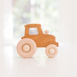 Wooden Toy Tractor, Cherry - Bannor Toys