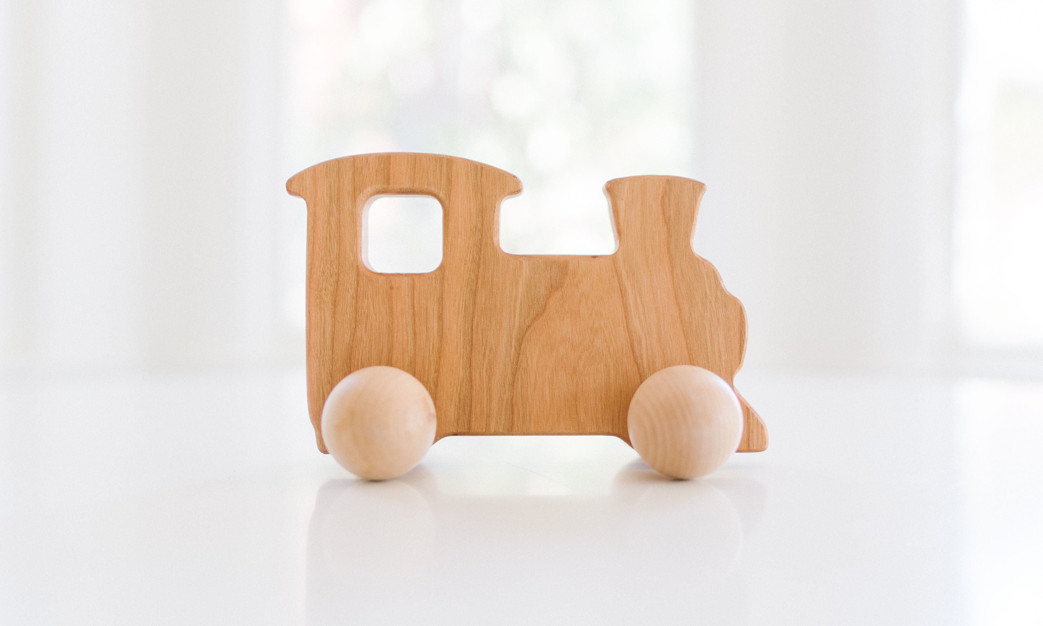 Wooden Train Push Toy, Cherry - Bannor Toys