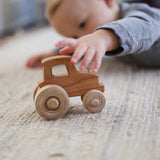 Wooden Toy Tractor, Cherry - Bannor Toys