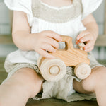 Wooden Toy Tractor, Cherry - Bannor Toys