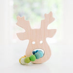 Reindeer Wood Grasping Toy With Teething Beads - Bannor Toys