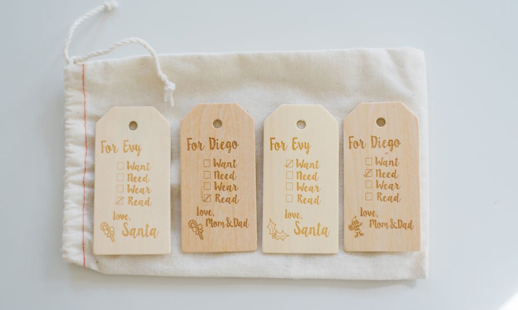 Reusable Need, Want, Read, Wear Gift Tags - Bannor Toys