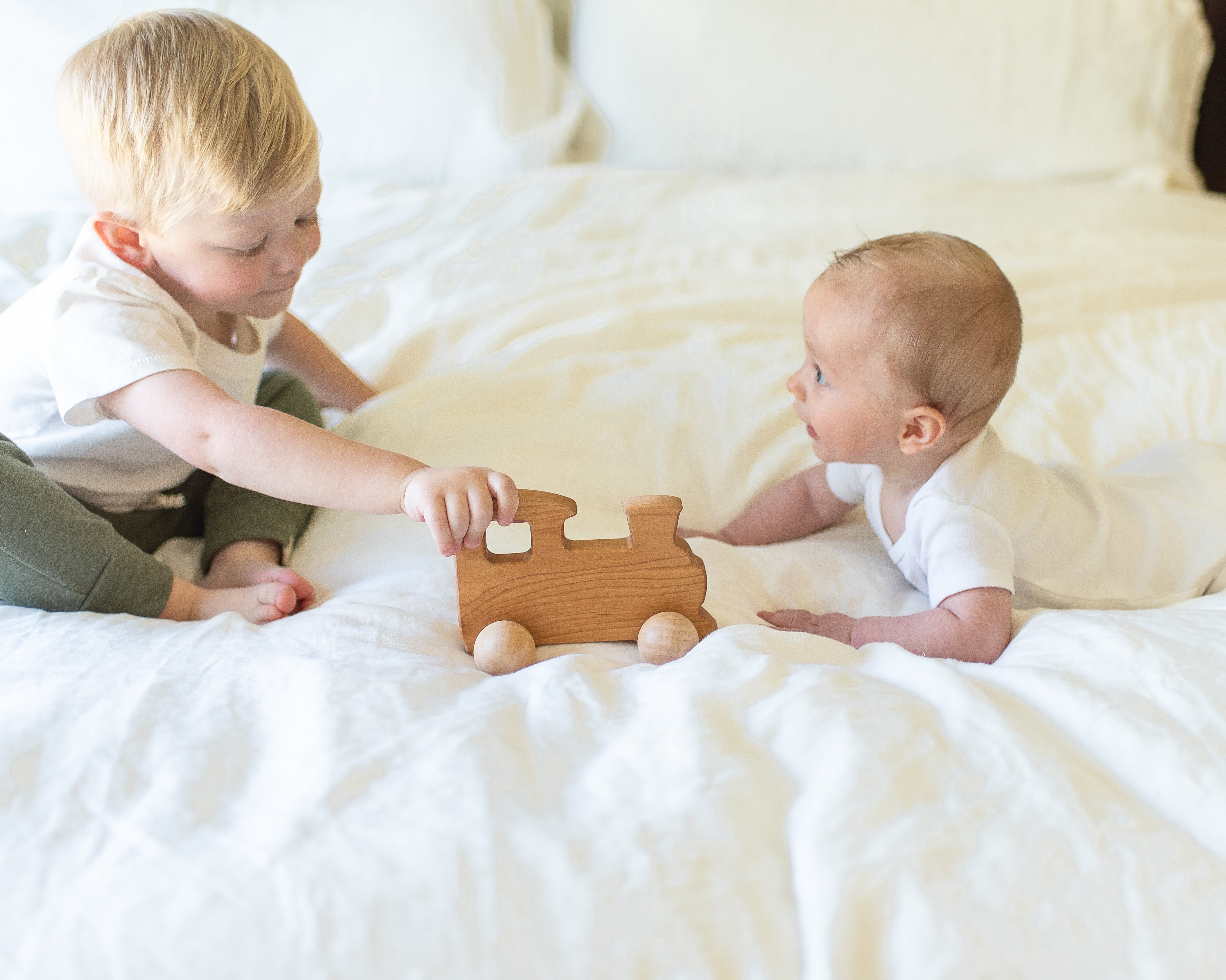 Wooden Train Push Toy, Cherry - Bannor Toys