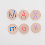 Wooden Alphabet Coins, Uppercase & Lowercase Set - Bannor Toys