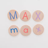 Wooden Alphabet Coins, Uppercase & Lowercase Set - Bannor Toys