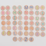 Wooden Alphabet Coins, Uppercase & Lowercase Set - Bannor Toys
