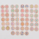 Wooden Alphabet Coins, Uppercase & Lowercase Set - Bannor Toys