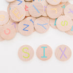 Wooden Alphabet Coins, Uppercase & Lowercase Set - Bannor Toys