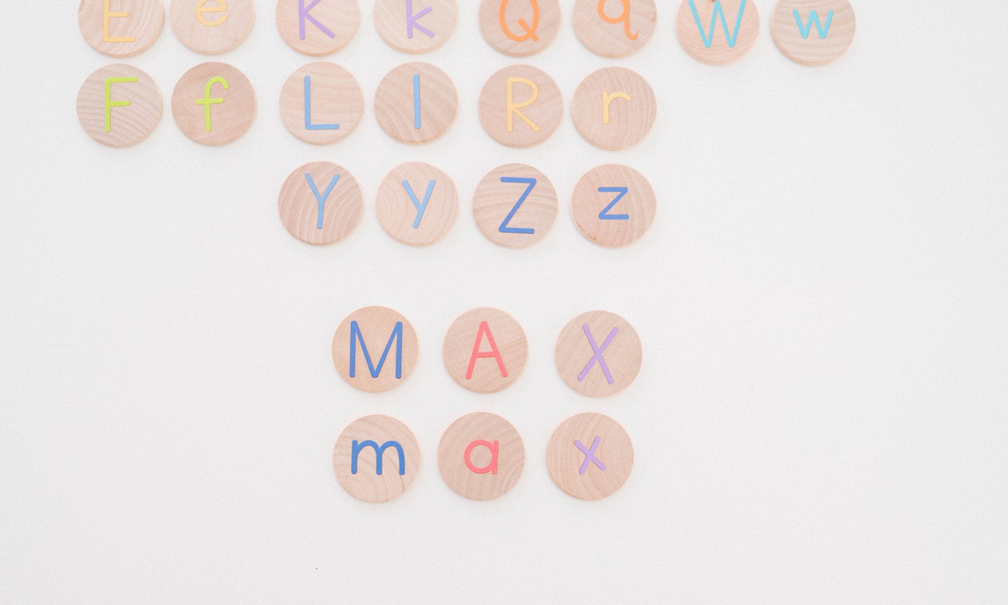 Wooden Alphabet Coins, Uppercase & Lowercase Set - Bannor Toys