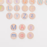 Wooden Alphabet Coins, Uppercase & Lowercase Set - Bannor Toys