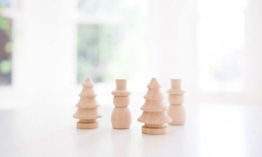 Wooden Paintables - Snowmen + Trees - Bannor Toys