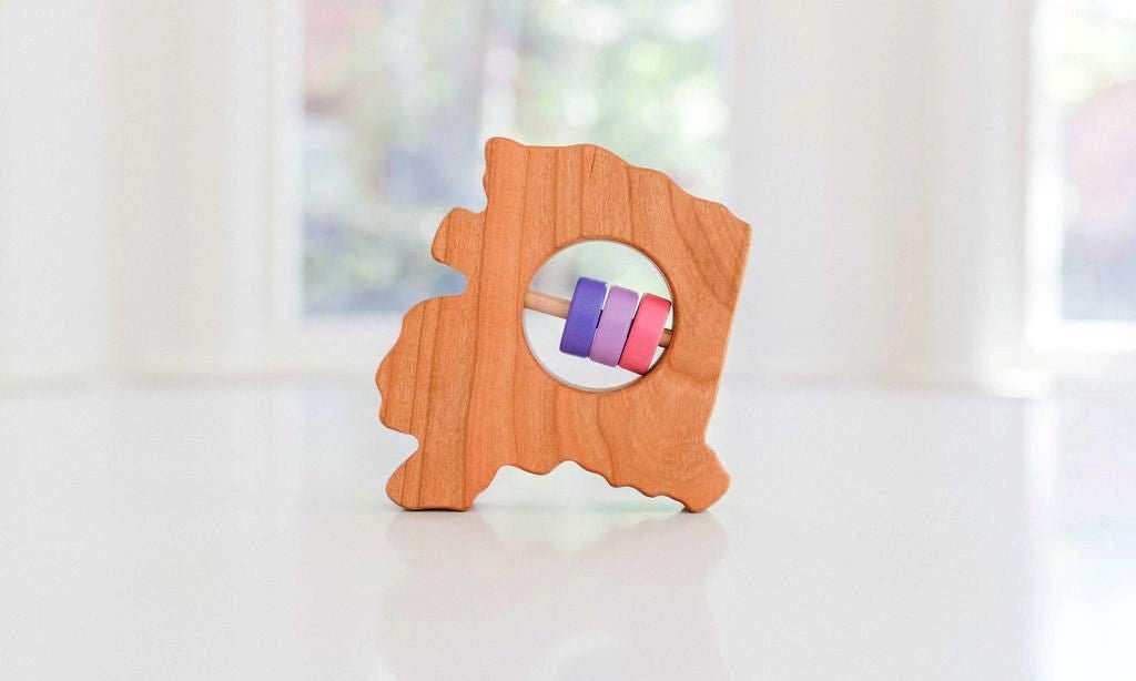 Alaska State Wooden Baby Rattle™ - Bannor Toys