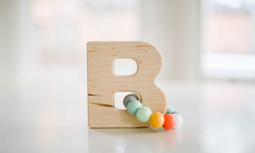 Alphabet Grasping Toy with Teething Beads - Choose Your Letter - Bannor Toys