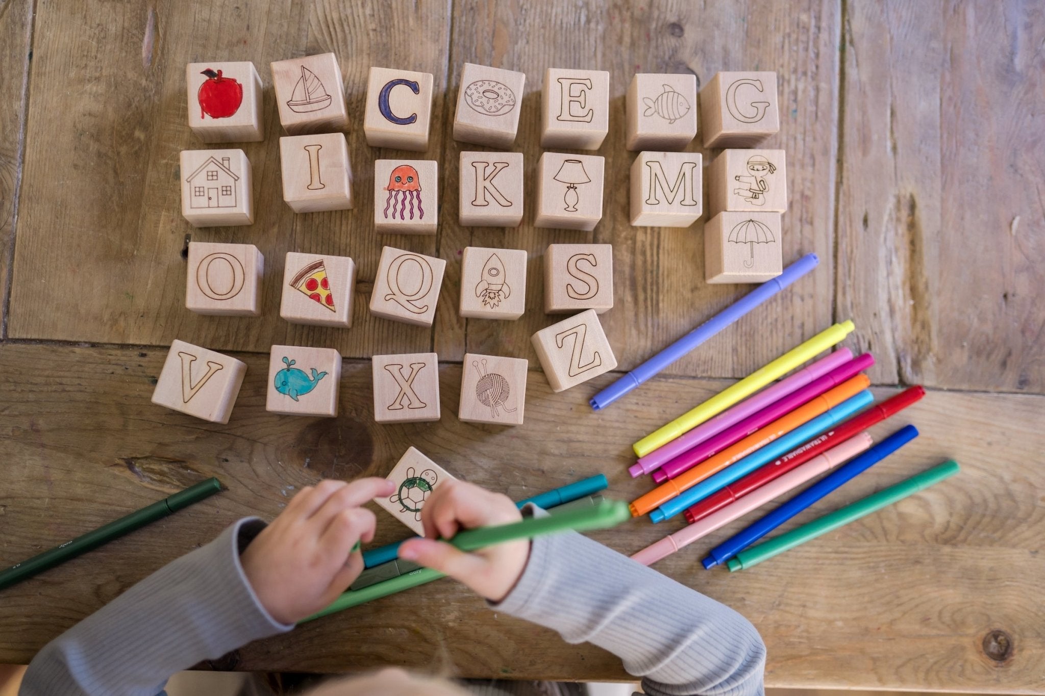Colorblock Abc Maple ABC Blocks - Bannor Toys