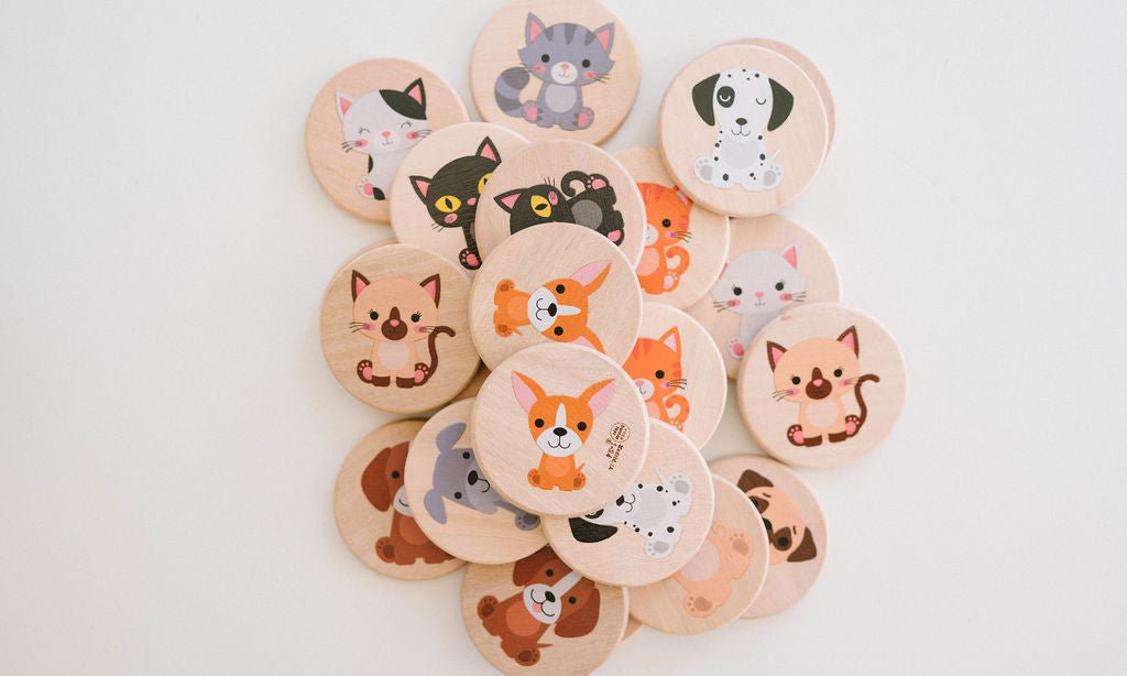 Dogs + Cats Matching Tiles - Bannor Toys