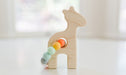 Giraffe Wooden Baby Grasping Toy with Teething Beads - Bannor Toys
