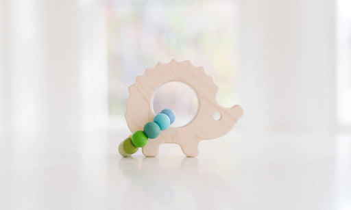 Hedgehog Wooden Baby Grasping Toy with Teething Beads - Bannor Toys