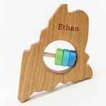 Maine State Wooden Baby Rattle™ with personaliation - Bannor Toys
