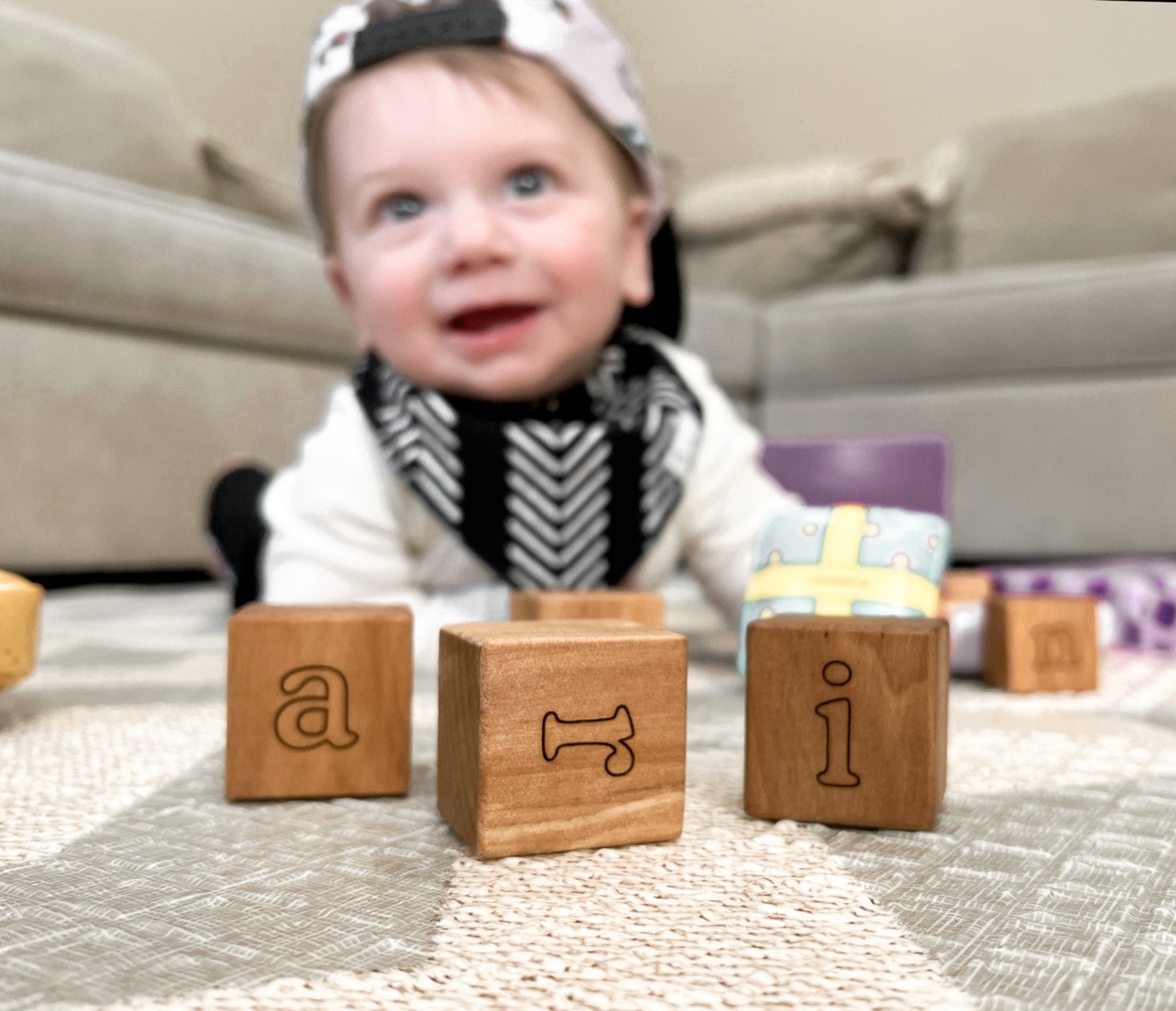 Baby wooden blocks personalized online