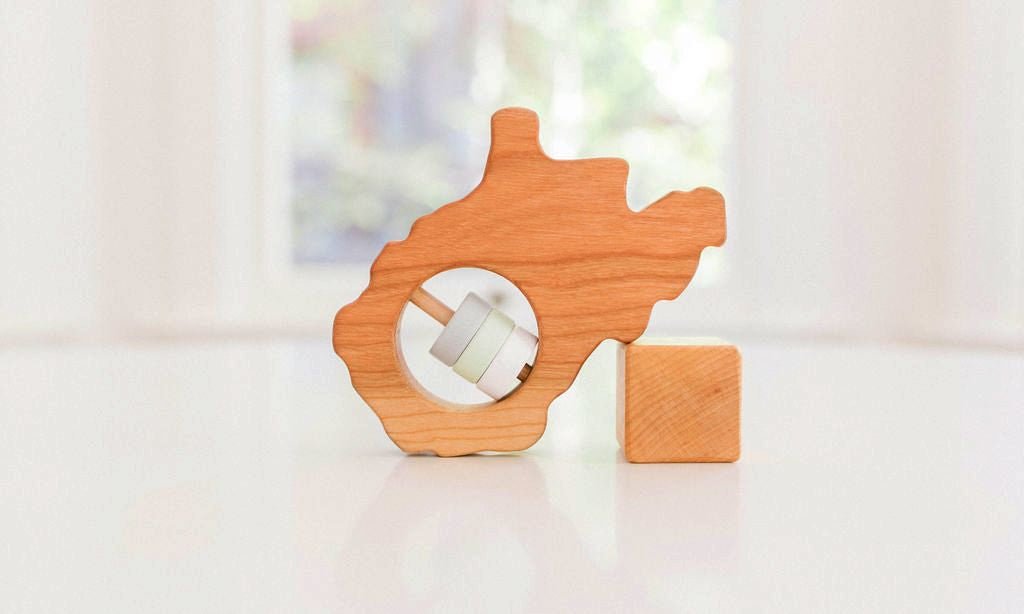 West Virginia State Wooden Baby Rattle™ - Bannor Toys