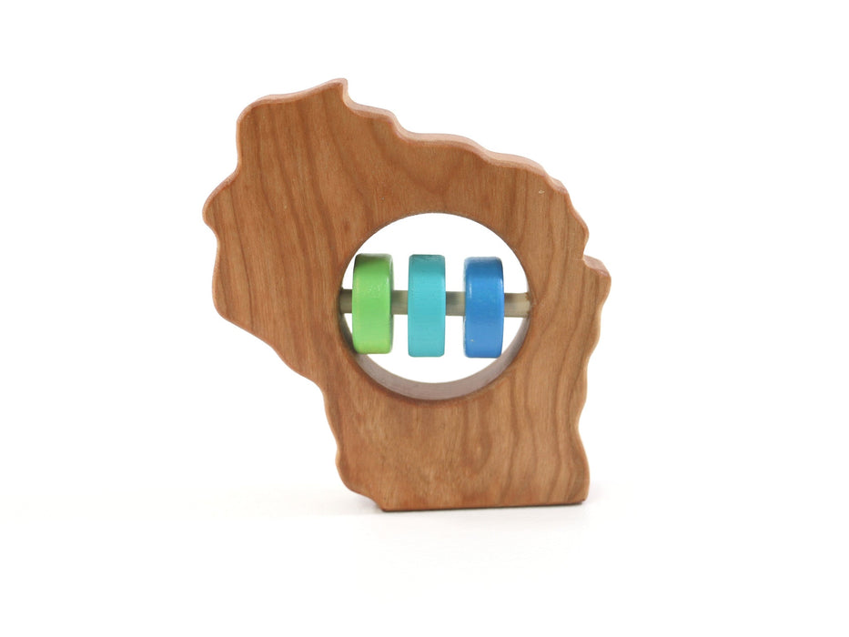 Wisconsin State Wooden Baby Rattle™ - Bannor Toys